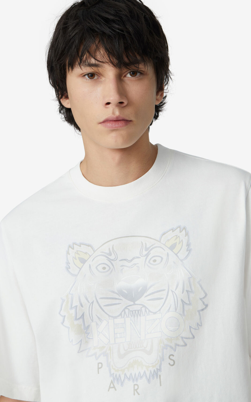 Kenzo Gradient Tiger T-shirts Herre - Hvide DK-557372